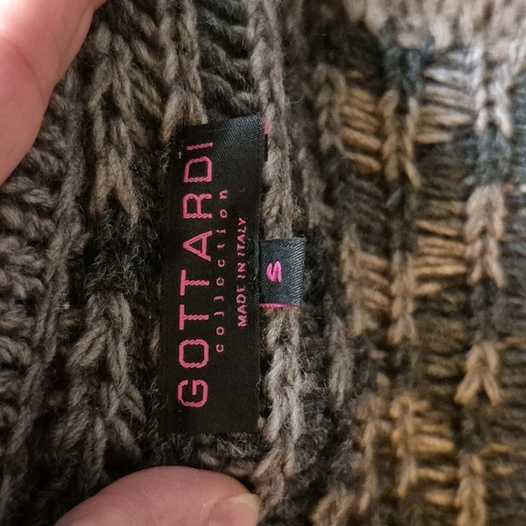 Gottardi Chunky Knit Cardigan in Rich Brown Shades Alpaca Mohair Blend Sz Small - Picture 7 of 7